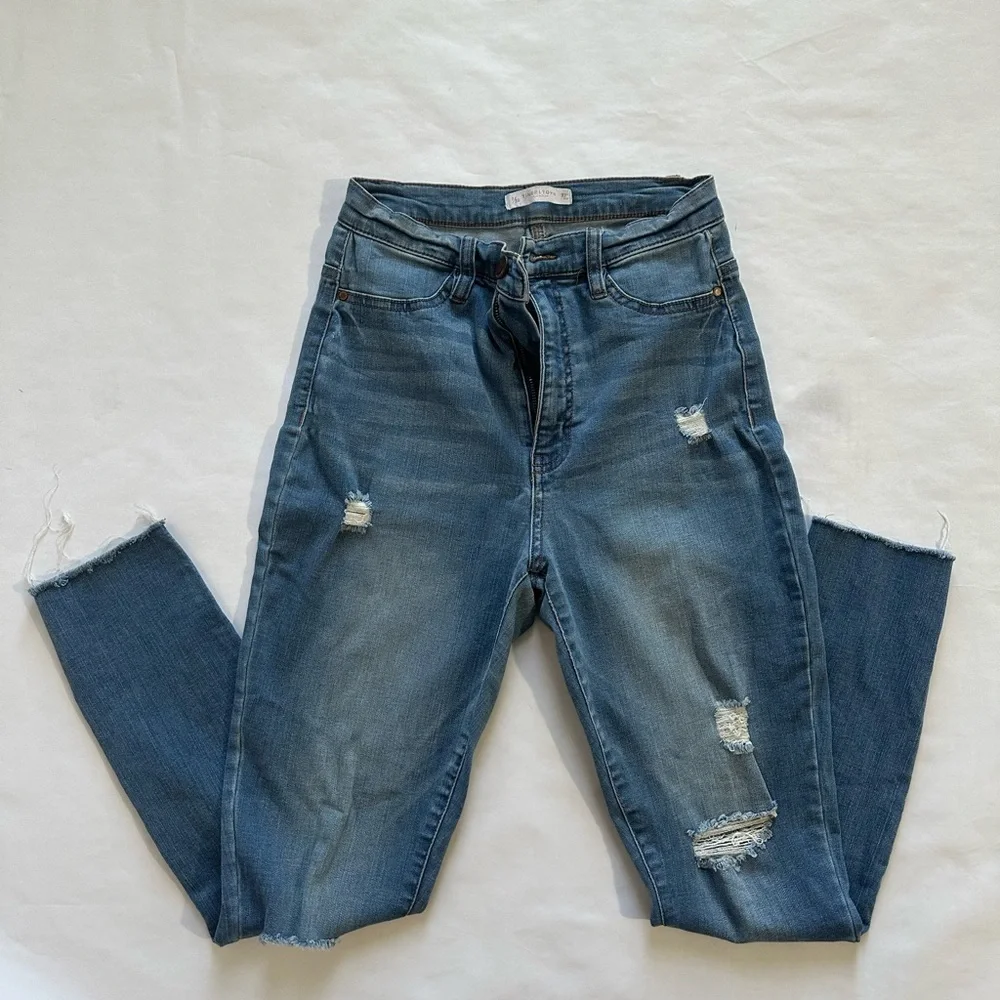 London Jean Distressed Blue Jeans for Women